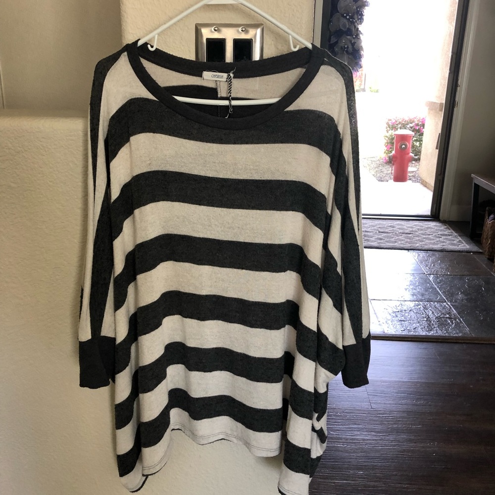 Oversized striped tunic
